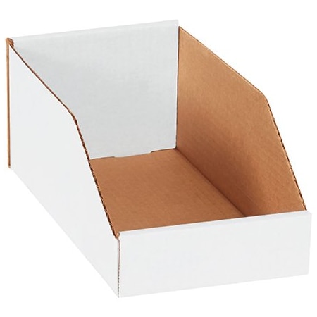 Bsc Preferred 6 x 12 x 4-1/2'' White Bin Boxes, 50PK BUY00032205